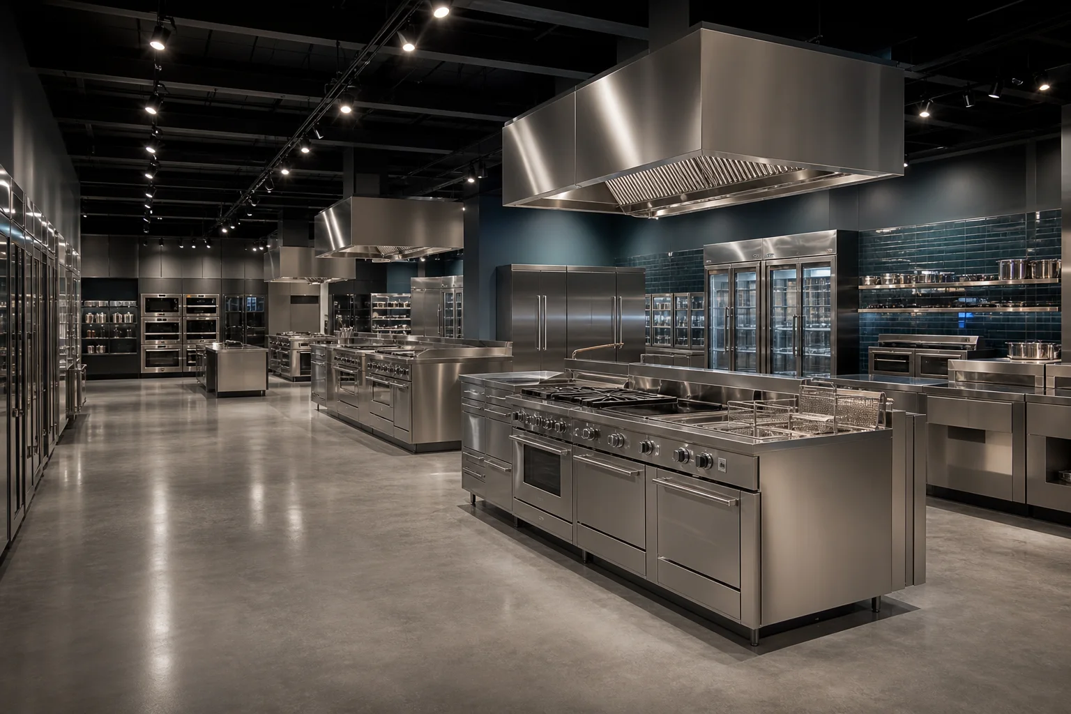 showroom premium con refrigerazione commerciale e attrezzature per cucinare