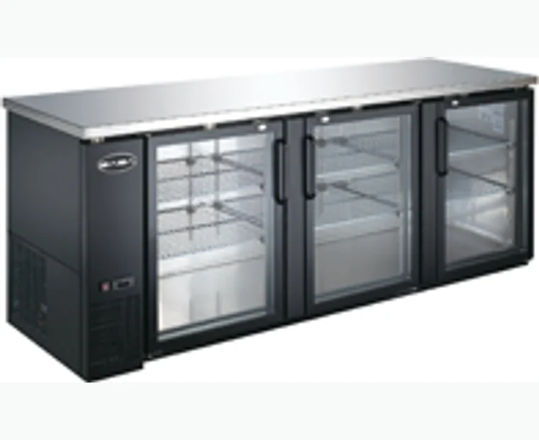 48" frigorifero retrobanco a due porte in vetro (nero), modello SBB-24-48G